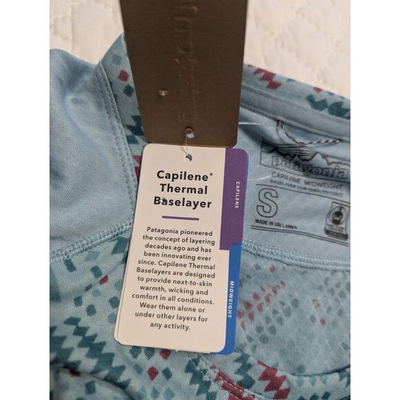 ❄️ NWT Patagonia Capilene Midweight Crew Icefall Blue – Size S - Picture 9 of 12